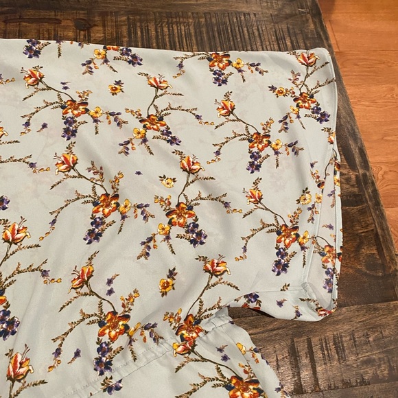 Stunning Floral Kimono Blue Drawstring Waist DR2 Size M/L Medium Large cinch - Picture 4 of 10